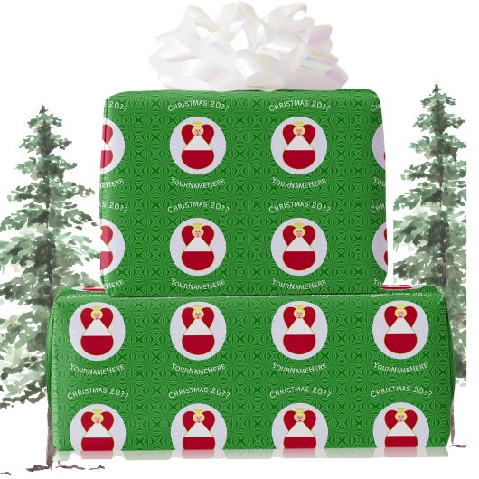 Austrian Flag Christmas Angel Personalisiert Geschenkpapier