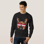 Austrian Flag German Shepherd Dog Austria Pocket Sweatshirt (Vorne ganz)