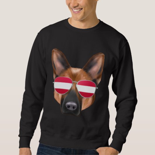Austrian Flag German Shepherd Dog Austria Pocket Sweatshirt (Vorderseite)