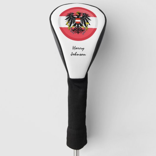 Austrian Flag & Mit Monogramm Golf Clubs Covers Headcover (Vorderseite)
