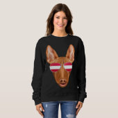 Austrian Flag Pharaoh Hound Dog Austria Pocket Sweatshirt (Vorne ganz)