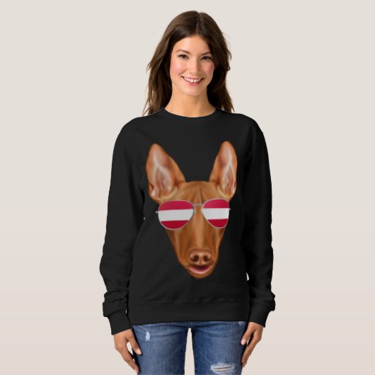 Austrian Flag Pharaoh Hound Dog Austria Pocket Sweatshirt (Vorne ganz)