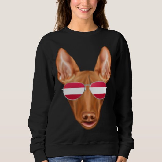 Austrian Flag Pharaoh Hound Dog Austria Pocket Sweatshirt (Vorderseite)