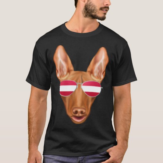 Austrian Flag Pharaoh Hound Dog Austria Pocket T-Shirt (Vorderseite)
