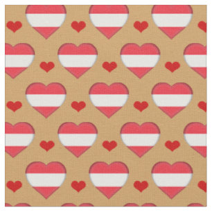 Austrian Flag & Red Heart mode Fabric / Österreic Stoff