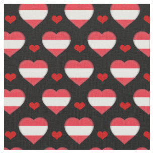 Austrian Flag & Red Heart mode Fabric / Österreic Stoff