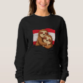 Austrian Flag Sloth Pajama Sleepover Sleeping Aust Sweatshirt (Vorderseite)