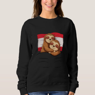 Austrian Flag Sloth Pajama Sleepover Sleeping Aust Sweatshirt