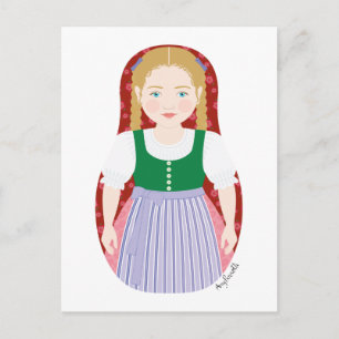 Austrian Matryoshka Postcard Postkarte