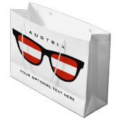 Austrian Shades Custom Text & Color Geschenktasche Große Geschenktüte (Vorderseite Schrägansicht)