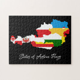 Austrian Staaten Flags Map, Länder, Bildung Puzzle
