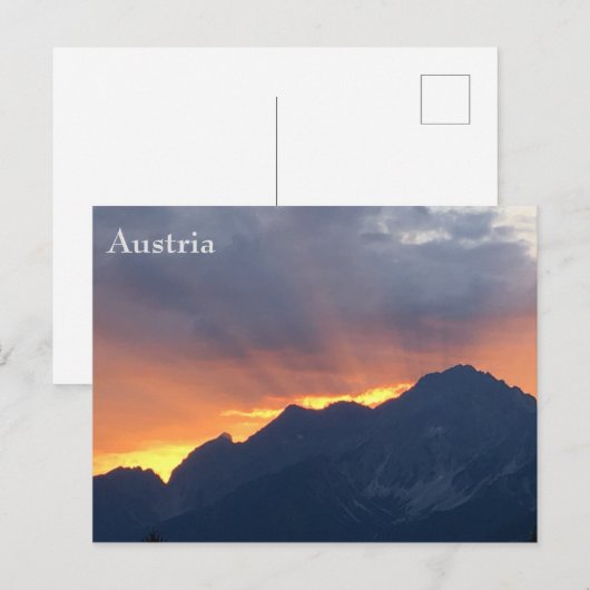 Austrian Sunset Postcard Postkarte (Vorne/Hinten)