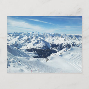 Austrische Skifahrer Alpen Schneelandschaft Postkarte