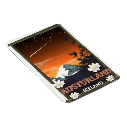 Austurland Island Reiseplakat Magnet (Rechte Seite)