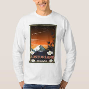 Austurland Island Reiseplakat T-Shirt