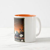Austurland-Reisemposter Zweifarbige Tasse (VorderseiteRechts)