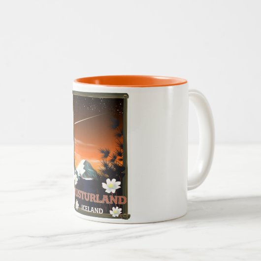 Austurland-Reisemposter Zweifarbige Tasse (VorderseiteRechts)