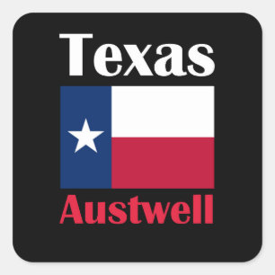 Austwell TX Quadratischer Aufkleber