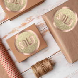 Ausverkaufte Glitzer Rose Gold Real Anwesen Agent  Runder Aufkleber