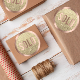Ausverkaufte Glitzer Rose Gold Real Anwesen Agent Runder Aufkleber