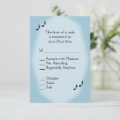 Auswahl an Blue Music Wedding RSVP Karte (Stehend Vorderseite)