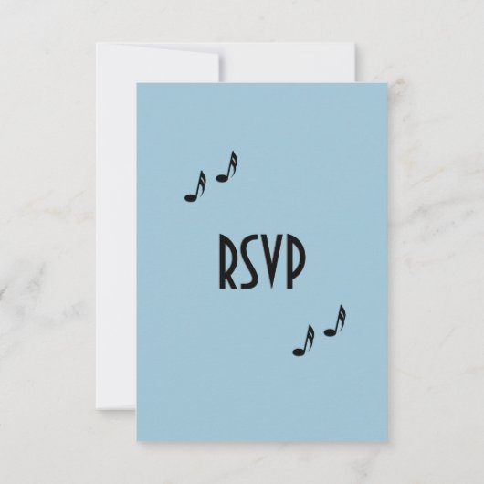 Auswahl an Blue Music Wedding RSVP Karte (Rückseite)