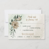 Auswahl an Blume mit Champagner RSVP Karte (Vorderseite)