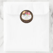 Auswahl an Desserts Backwaren Verpackung Runder Aufkleber (Tasche)