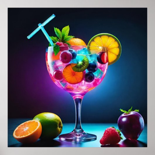 Auswahl an frischen Früchten Poster (Vorne)