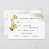 Auswahl an gelb-grünen Blätter RSVP Karte (Vorne/Hinten)