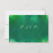 Auswahl an grünen Aquarellspülern RSVP Karte (Rückseite)