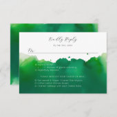 Auswahl an grünen Aquarellspülern RSVP Karte (Vorne/Hinten)