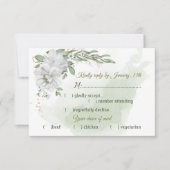 Auswahl an grünen Blume RSVP Karte (Vorderseite)