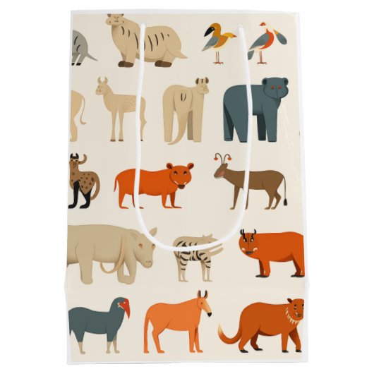 Auswahl an imaginären Tieren Mittlere Geschenktüte (Rückseite)