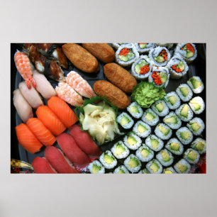 Auswahl an japanischen Sushi-Favoriten Poster