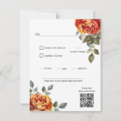 Auswahl an Speisen Marmorträume: Orange Rose Elega RSVP Karte (Rückseite)
