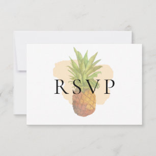 Auswahl an tropischen Ananas-Hochzeitsmenüs RSVP Karte
