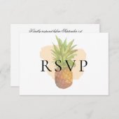 Auswahl an tropischen Ananas-Hochzeitsmenüs RSVP Karte (Vorne/Hinten)