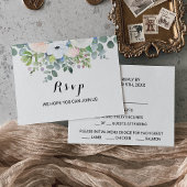 Auswahl an tropischen Eukalyptus-Gerichten RSVP Karte