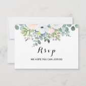Auswahl an tropischen Eukalyptus-Gerichten RSVP Karte (Vorderseite)