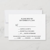 Auswahl an tropischen Eukalyptus-Gerichten RSVP Karte (Rückseite)