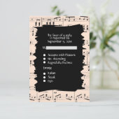 Auswahl der abstrakten UAWG Black and Peach RSVP Karte (Stehend Vorderseite)