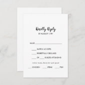 Auswahl der einfachen Calligrafy-Menükarte für die RSVP Karte (Vorne/Hinten)