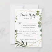 Auswahl der geometrischen Gold Tropical Wedding Me RSVP Karte (Vorderseite)