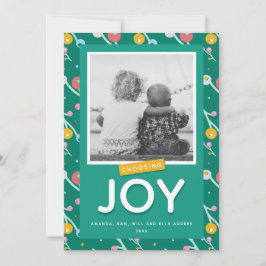Auswahl der Joy Holiday Berries Custom Foto Card Feiertagskarte