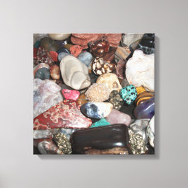 Auswahl der polierten Steine Leinwanddruck