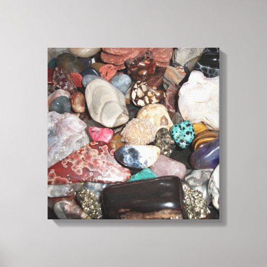 Auswahl der polierten Steine Leinwanddruck (Vorderseite)