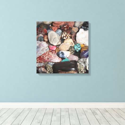 Auswahl der polierten Steine Leinwanddruck (Insitu (Holzboden))