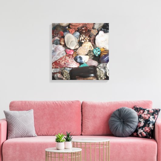 Auswahl der polierten Steine Leinwanddruck (Insitu (Wohnzimmer))