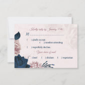 Auswahl der RSVP-Karte für die Blume der Marine un RSVP Karte (Vorderseite)